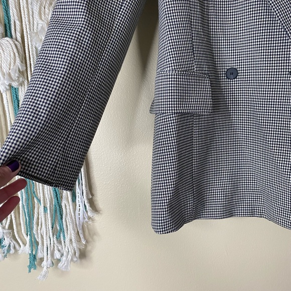 Zara Checked Double Breasted Blazer Size Small - Picture 5 of 7